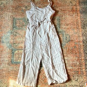 Striped linen jumpsuit